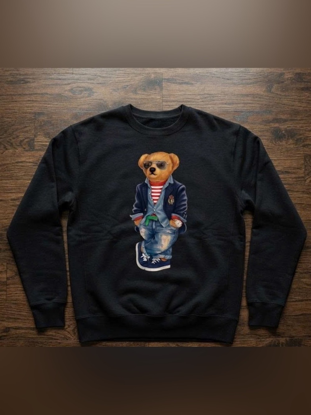 Black Bear Graphic Crewneck Sweater - Men